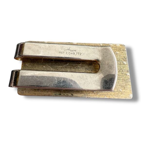 Vintage Anson $100 Dollar Bill Money Clip - Brass Metal Currency Clip -1960s - Picture 2 of 5